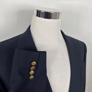 Hart Schaffner Marx 44S Vintage Blazer 100% Wool Navy Gold Two Button Vented